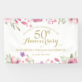 Rose zum 50. Jubiläum willkommen Banner