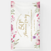 Rose zum 50. Jubiläum willkommen Banner (Vertikal)