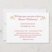 Rose zum 50. Winter zum Hochzeitstag Einladung (Rückseite)