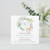 Rose zum 60./75. Diamond Jubiläum Garland Einladung (Stehend Vorderseite)