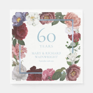 Rose zum 60. Geburtstag der Hochzeit Diamant Serviette