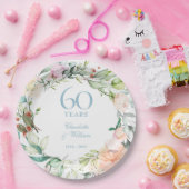 Rose zum 60. Geburtstag der Hochzeit Pappteller (Party)