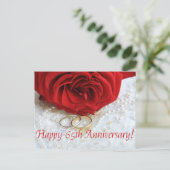 Rose zum 65. Jahrestag Postkarte (Stehend Vorderseite)