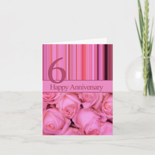 Rose zum 6. Jahrestag Karte