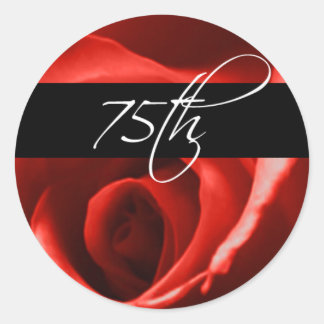 Rose zum 75. Geburtstag | 75. Firmenjubiläum Runder Aufkleber