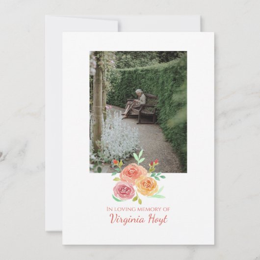 Rose zum Beileid eines Memorial (Rückseite)