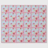 Rose zum Blauwaschpapier Geschenkpapier (Flach)