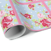 Rose zum Blauwaschpapier Geschenkpapier (Rolleneckpunkt)