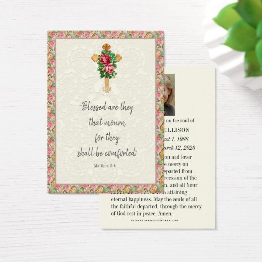 Rose zum christlichen Beerdigungsgebet (Schreibtisch)