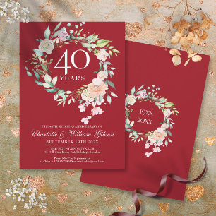 Rose zum Geburtstag der Hochzeit Garland Ruby Einladung