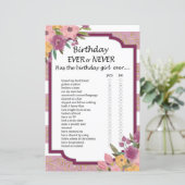 Rose zum Geburtstag gestreift oder nie gespielt (Stehend Vorderseite)