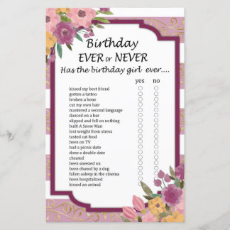 Rose zum Geburtstag gestreift oder nie gespielt