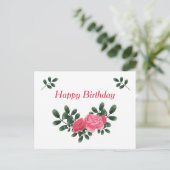 Rose zum Geburtstag Postkarte (Stehend Vorderseite)