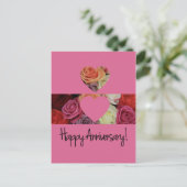 Rose zum glücklichen Jahrestag Postkarte (Stehend Vorderseite)