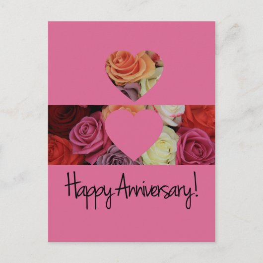 Rose zum glücklichen Jahrestag Postkarte (Vorderseite)