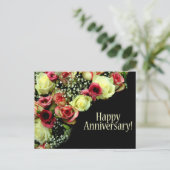 Rose zum glücklichen Jahrestag Postkarte (Stehend Vorderseite)