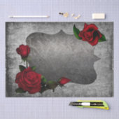 Rose zum grauen Grunge Plaque Decoupage Tissue Pap Seidenpapier (Handwerk)