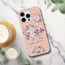 Rose zum Grid Personalize Name iPhone Case
