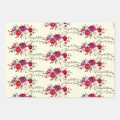 Rose zum Hochzeitburgund Wasserfarben hinzufügen N Geschenkpapier Set (Vorderseite 2)