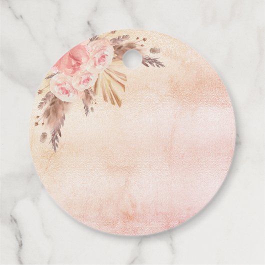 Rose zum Hochzeitsblüten Pampas Gras danke Geschenkanhänger (Rückseite)