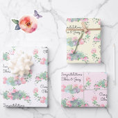 Rose zum Hochzeitshinzufügen Succulents 3 Geschenk Geschenkpapier Set