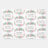 Rose zum Hochzeitshinzufügen Succulents 3 Geschenk Geschenkpapier Set (Vorderseite)