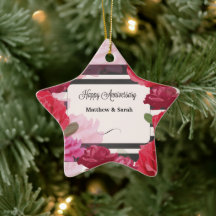 Rose zum Hochzeitstag, Streifen, Individuelle Name