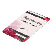 Rose zum Hochzeitstag, Streifen, Individuelle Name Magnet (Linke Seite)