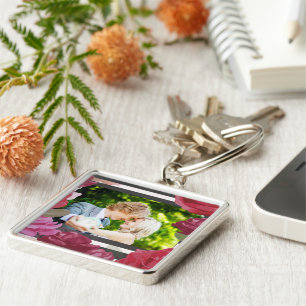 Rose zum Hochzeitstag, Streifen, kundenspezifische Schlüsselanhänger