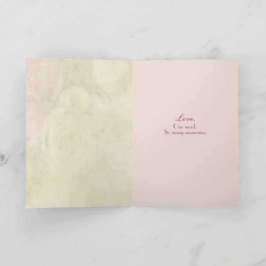 Rose zum Hochzeitstag und Weinkarte Karte (Innenseite)