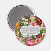 Rose zum Jahrestag der Vintage - Gedenken Magnet (Vorderseite/Rückseite)