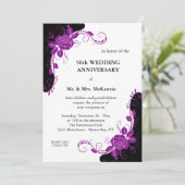 Rose zum Jahrestag (Lila) Einladung (Stehend Vorderseite)