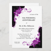 Rose zum Jahrestag (Lila) Einladung (Vorne/Hinten)