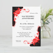 Rose zum Jahrestag (rot) Einladung (Stehend Vorderseite)