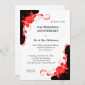 Rose zum Jahrestag (rot) Einladung (Vorne/Hinten)