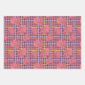 Rose zum Karierten Muster Geschenkpapier Set (Vorderseite 2)