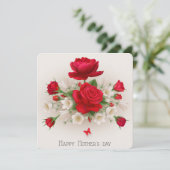 Rose zum Muttertag Feiertagskarte (Stehend Vorderseite)