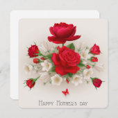 Rose zum Muttertag Feiertagskarte (Vorne/Hinten)