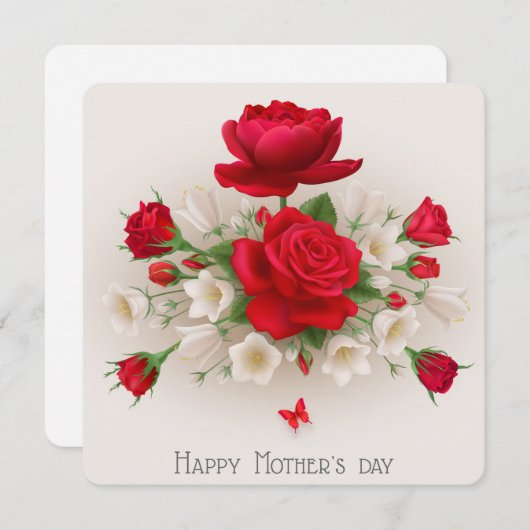 Rose zum Muttertag Feiertagskarte (Vorne/Hinten)