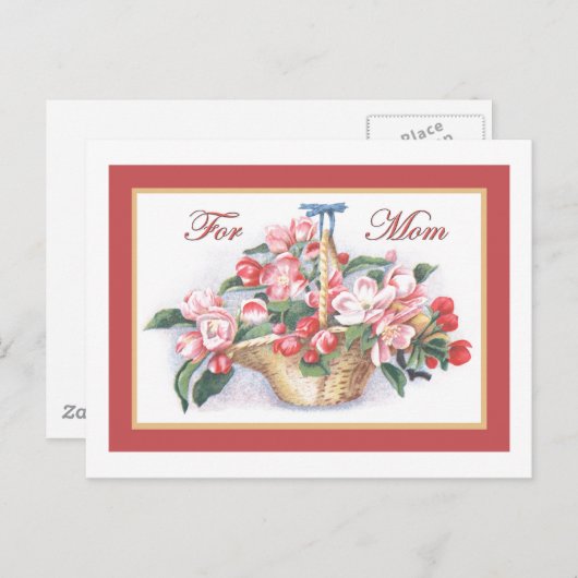 Rose zum Muttertag Postkarte (Vorne/Hinten)