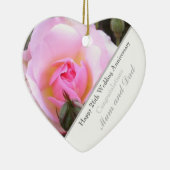 Rose zum sechzigsten Hochzeitstag Keramik Ornament (Rechts)