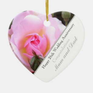 Rose zum sechzigsten Hochzeitstag Keramik Ornament