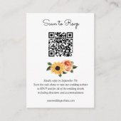 Rose zum Sonnenblumenfall Hochzeitsstichtag QR-UAW Begleitkarte (Vorderseite)