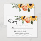 Rose zum Sonnenblumenfall mit kulinarischer Auswah RSVP Karte (Vorne/Hinten)