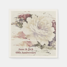 Rose zum Vintagen Tapisserie vor 60 Jahren Serviette