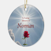 Rose zum Weihnachtsdenkmal-Individuelle Name Keramik Ornament (Links)