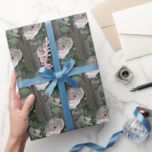 Rose zum Wetterbezug aus Holz Geschenkpapier