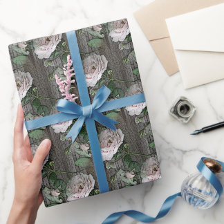 Rose zum Wetterbezug aus Holz Geschenkpapier