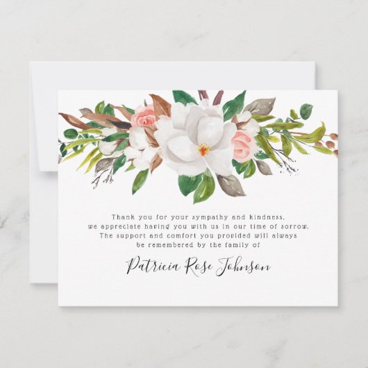 Rose zur Beerdigung Dankeskarte (Vorderseite)