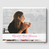 Rose zur Beerdigung Weißes Overlay Foto Einfach Gästebuch (Rückseite)